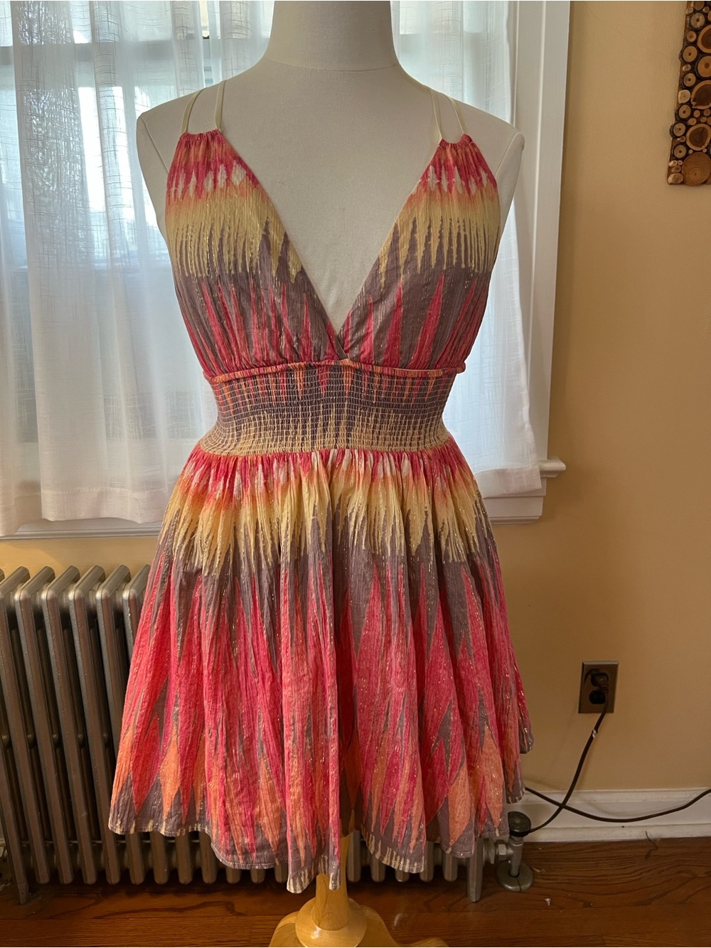 Sunset Tie-Dye Smocked Waist Mini Dress